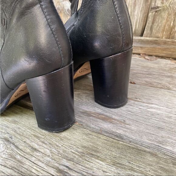 HGA Italian black heeled leather boots with fur lining size 7 - Picture 4 of 10